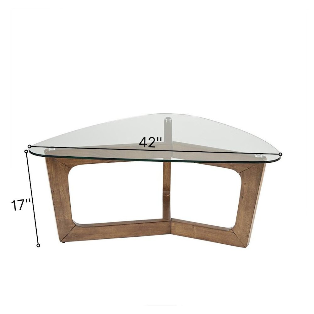 Coffee Table Modern, Glass Top with Solid Wood Frame, Rustic Living Room Table