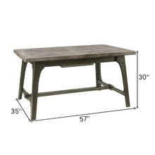 Gray Wood Extendable Dining Room Table with Leaf, Farmhouse Dining Table