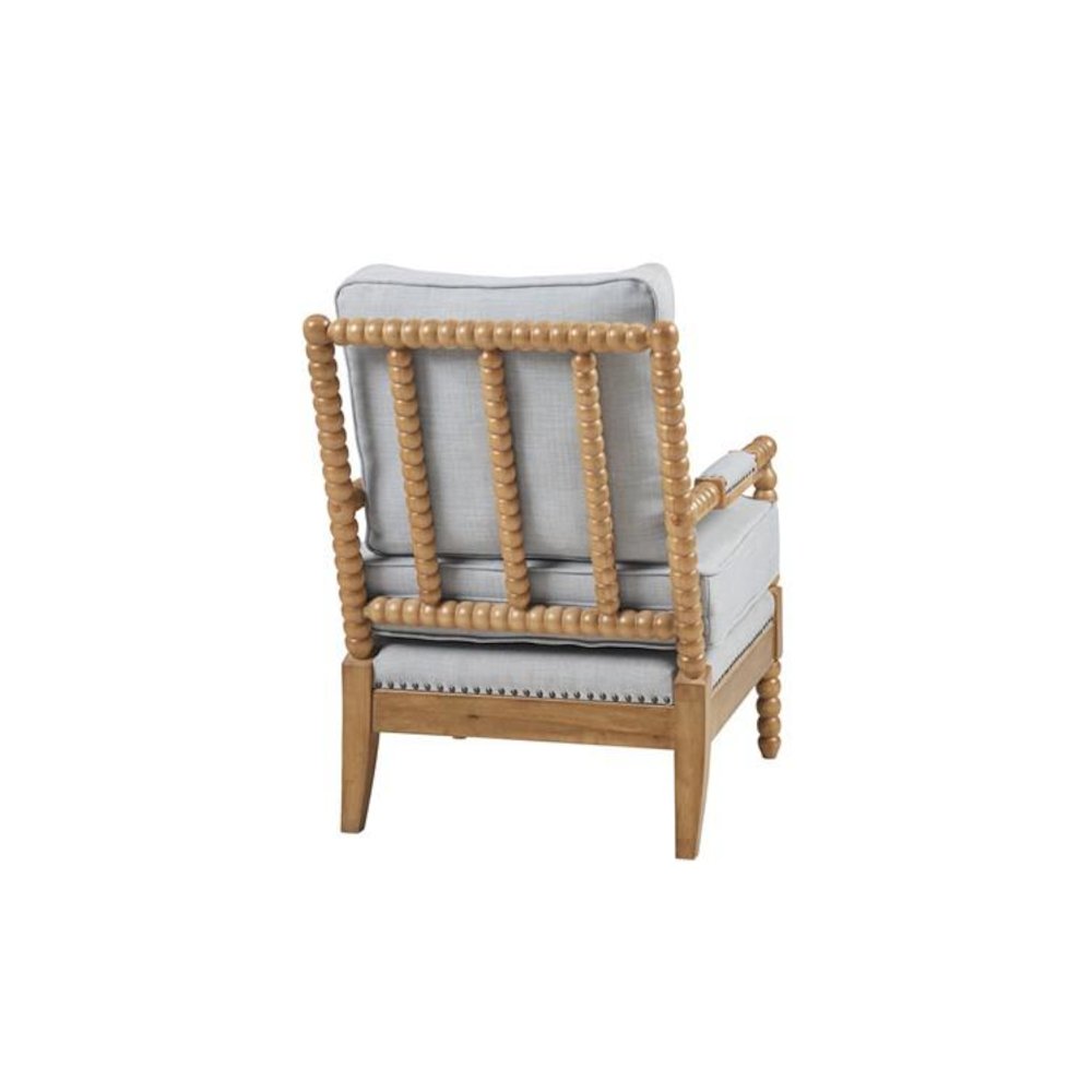 Blue Accent Chair with Solid Wood Frame for Living Room and Bedroom Use