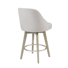 Gray Swivel Counter Stools with Solid Wood Frame, Ideal for Kitchen or Bar