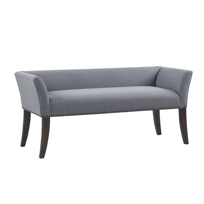 Blue Storage Bench with Solid Wood Frame and Upholstered Seat for Bedroom
