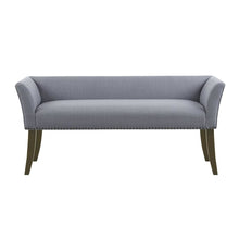 Blue Storage Bench with Solid Wood Frame and Upholstered Seat for Bedroom