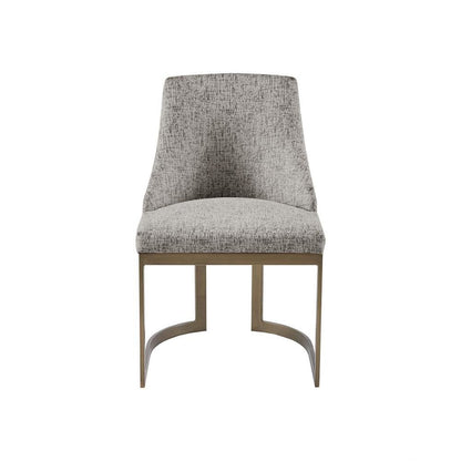 Set of 2 Gray Modern Dining Chairs with Metal Frame for Dining Room