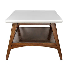White Solid Wood Table with Storage – Contemporary Center Table for Living Room