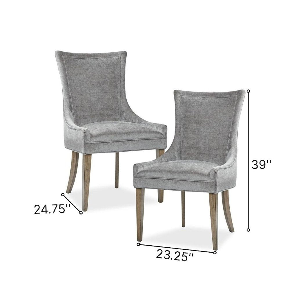 Gray Dining Chairs Set of 2, Mid Century Upholstered Chairs for Dining Table