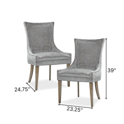 Gray Dining Chairs Set of 2, Mid Century Upholstered Chairs for Dining Table