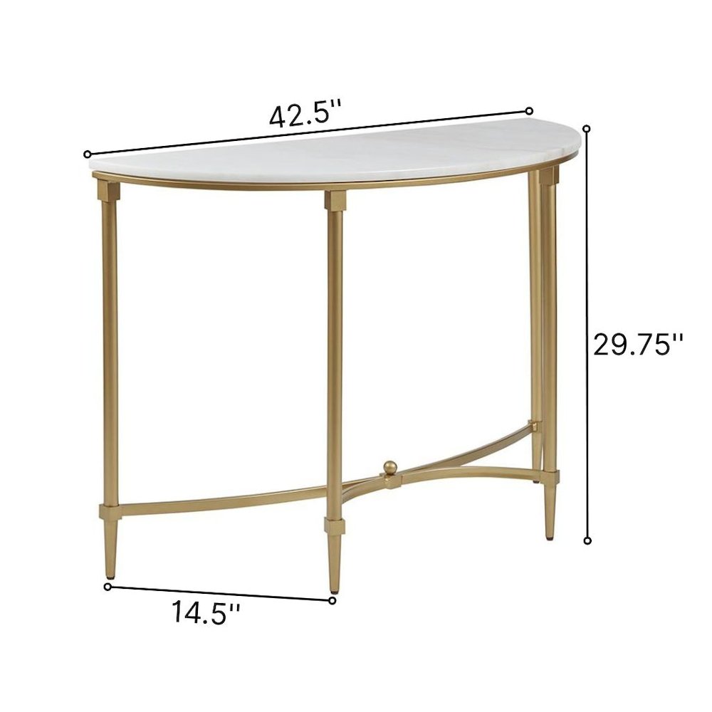 White Marble Hallway Table, Modern Luxury Console Table with Gold Legs