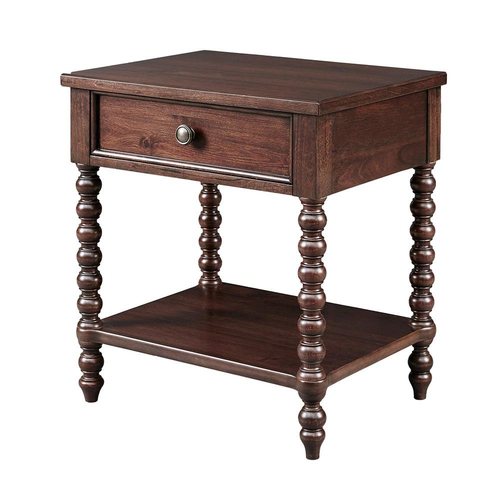Brown Morocco Bedside Table with Storage for Bedroom and Night Use