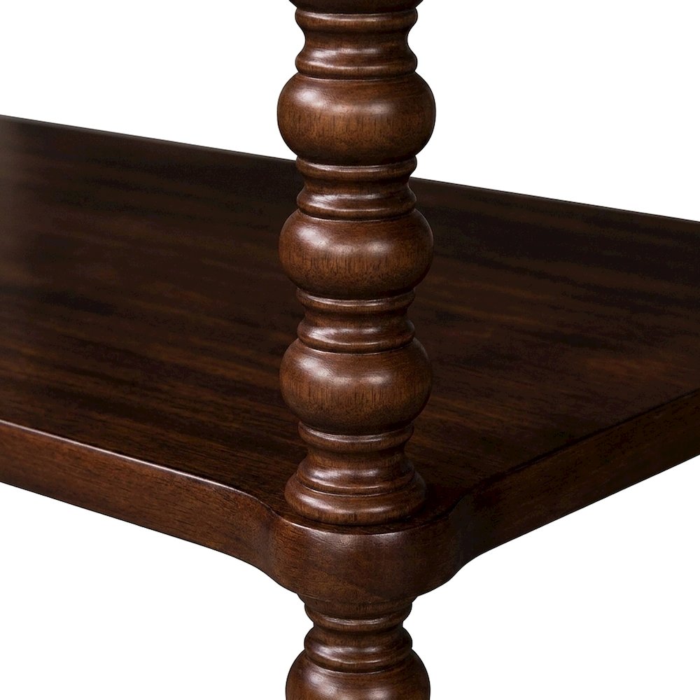 Beckett Solid Wood Veneer Nightstand with Drawer and Open Shelf, Morocco Brown