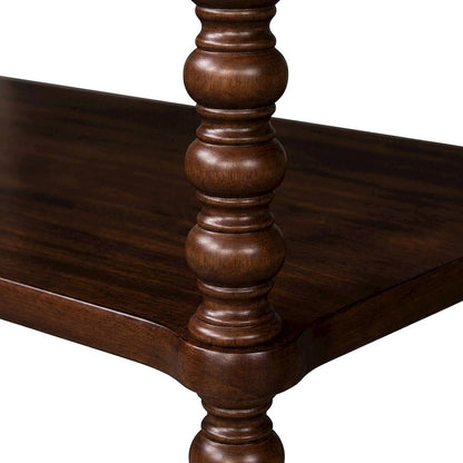 Beckett Solid Wood Veneer Nightstand with Drawer and Open Shelf, Morocco Brown
