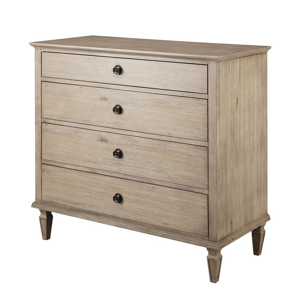 Brown Bedroom Dresser with Storage Drawers, Acacia Veneer and Rubberwood