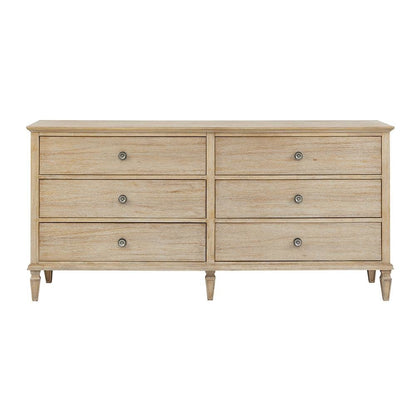Brown Bedroom Storage Dresser with 6 Spacious Drawers for Clothes and More