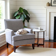 Gray Living Room Chair, Mid Century Modern Comfy Armchair with Wood Legs
