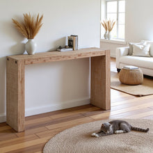 Brown Small Console Table, Wood Console Table for Entryway with Narrow Profile