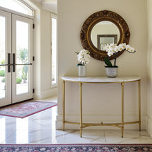 White Marble Hallway Table, Modern Luxury Console Table with Gold Legs