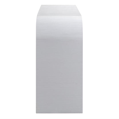 Elegant Curved White Console Table Perfect for Modern Entryways and Decor