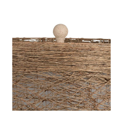 29.5" Transitional Tan Resin Table Lamp with Woven Rattan Shade