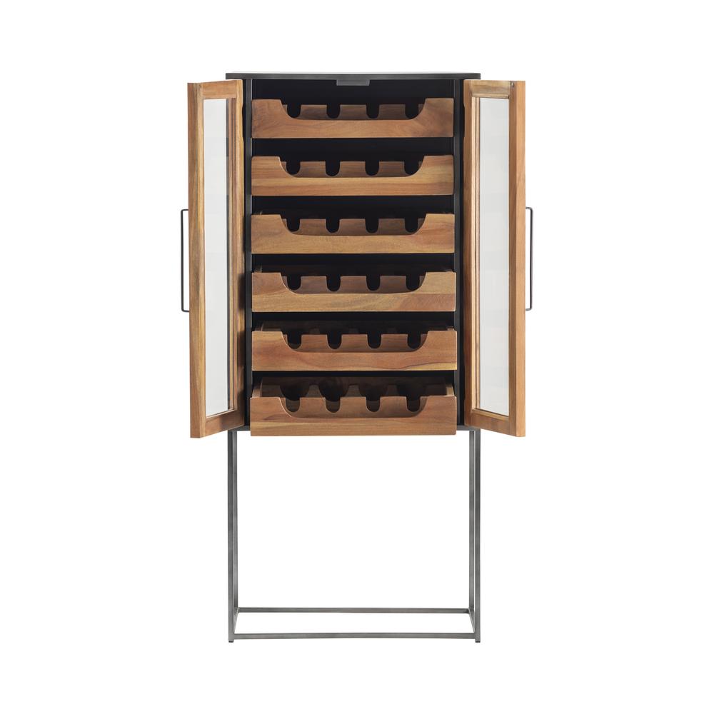 Crestview Collection Bengal Manor 2 Glass Door and Metal Wine Cabinet