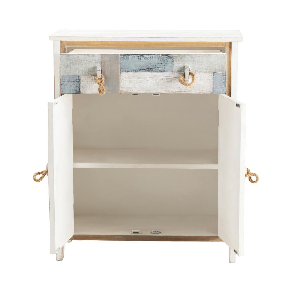 Crestview Collection  Nautical Patchwork 1 Drawer, 2 Door Cabinet