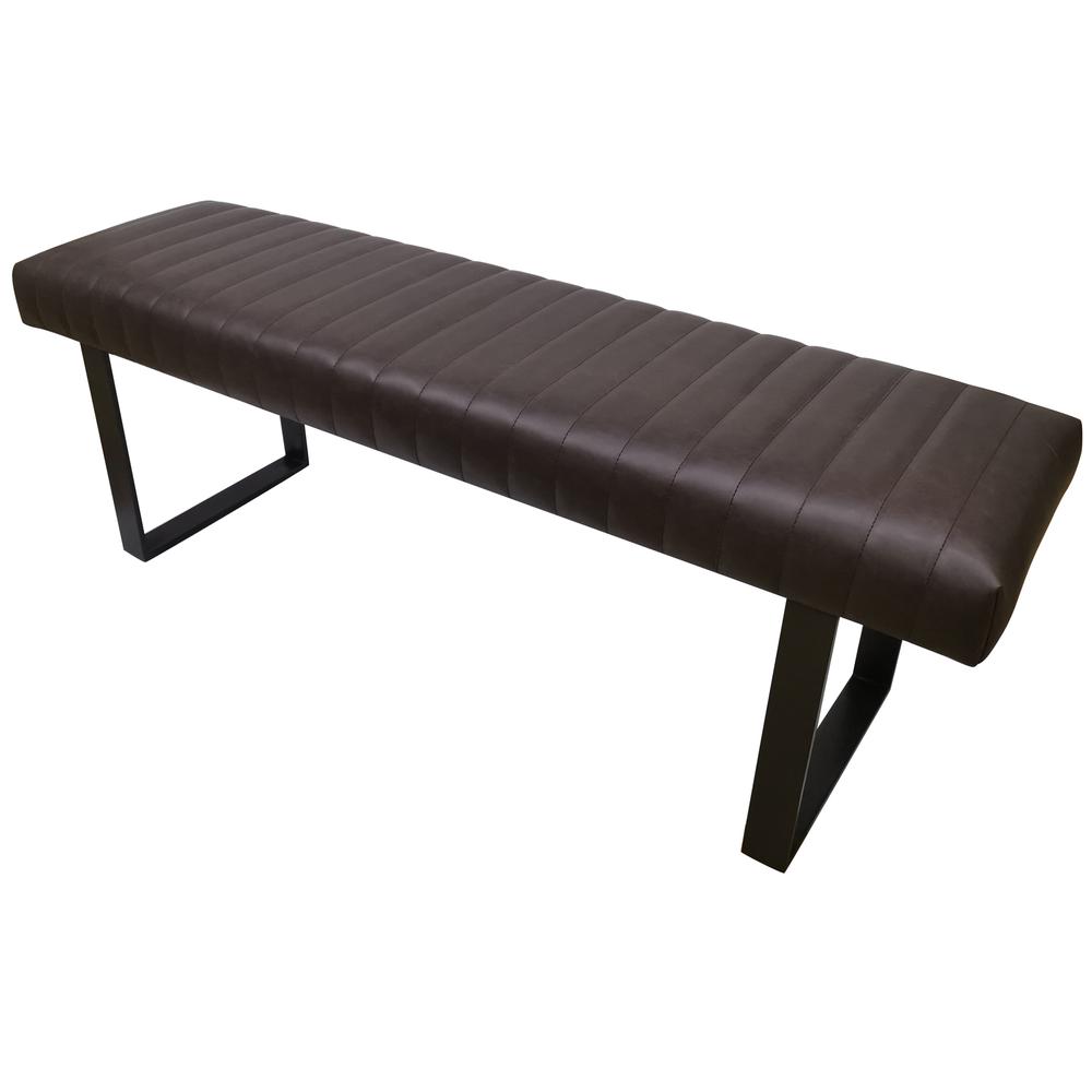 Crestview Collection Rutledge Bench, Dark Grey, Fabric & Wood
