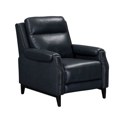 Rawling Classic Pushback Recliner Chair - York Navy Leather
