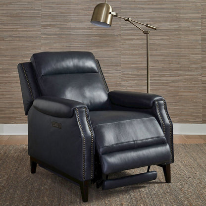 Rawling Triple Power Recliner Chair for Living Room Study - York Navy Leather