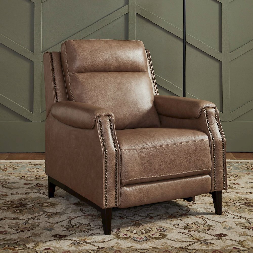 Rawling Classic Pushback Recliner Chair - York Sand Leather