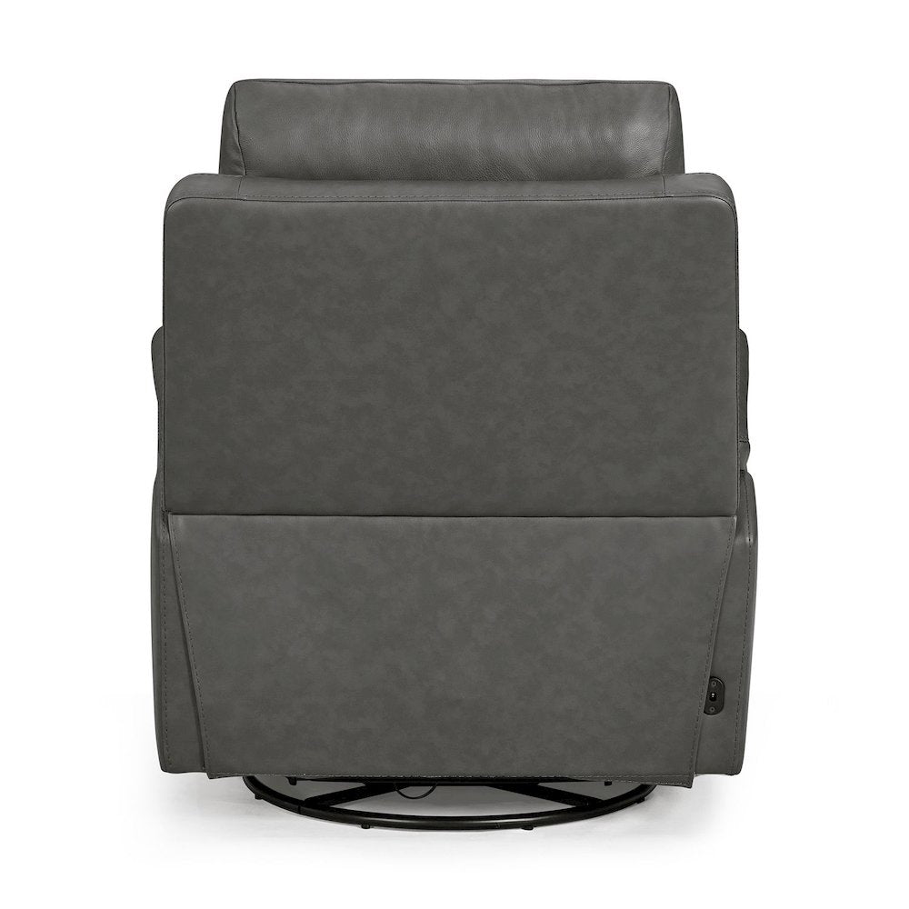 Rowland Triple Power Recliner Living Room Chair - Aline Coal Brown Leather