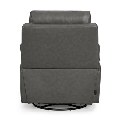 Rowland Triple Power Recliner Living Room Chair - Aline Coal Brown Leather