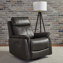 Rowland Triple Power Recliner Living Room Chair - Aline Coal Brown Leather