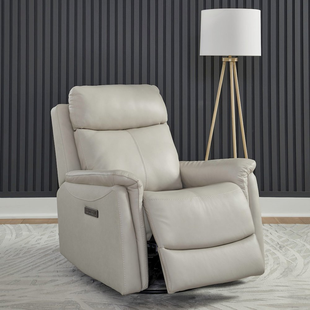 Rowland Triple Power Recliner Living Room Chair - Aline Pristine White Leather