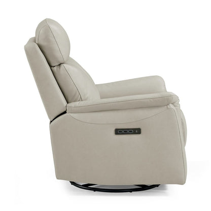 Rowland Triple Power Recliner Living Room Chair - Aline Pristine White Leather