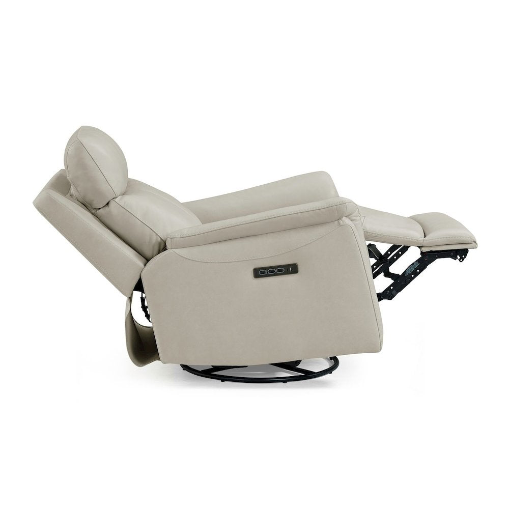 Rowland Triple Power Recliner Living Room Chair - Aline Pristine White Leather