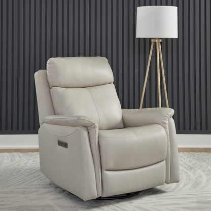 Rowland Triple Power Recliner Living Room Chair - Aline Pristine White Leather