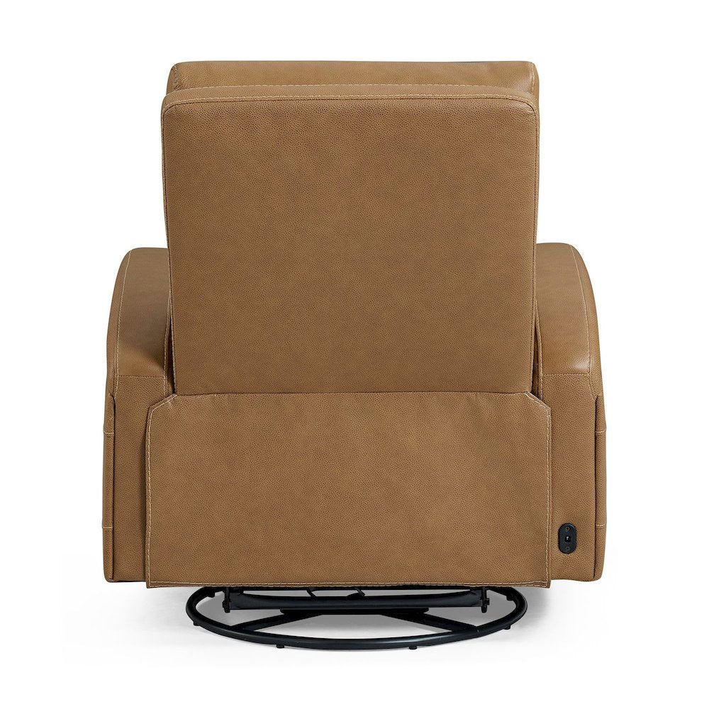 Rosslyn Triple Power Recliner Living Room Chair - York Butternut Brown Leather