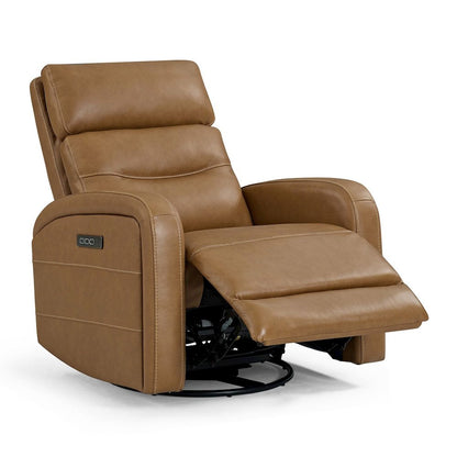 Rosslyn Triple Power Recliner Living Room Chair - York Butternut Brown Leather