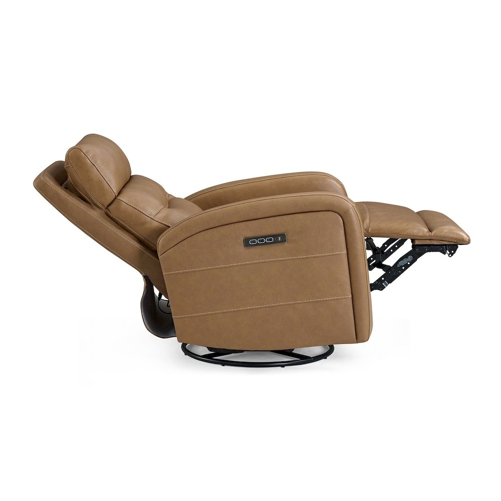 Rosslyn Triple Power Recliner Living Room Chair - York Butternut Brown Leather