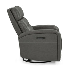 Rosslyn Triple Power Recliner Living Room Chair - York Charcoal Gray Leather
