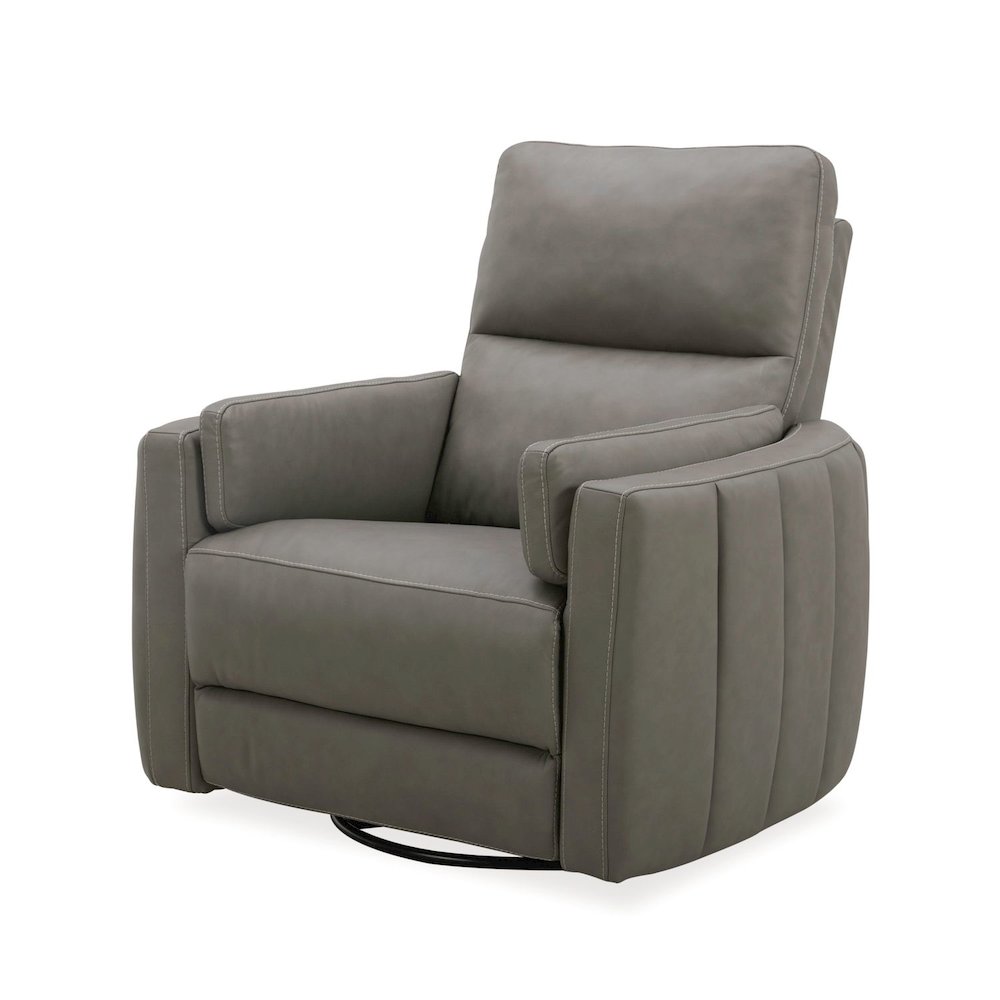 Reilly Triple Power Recliner Living Room Chair - Aline Light Gray Leather