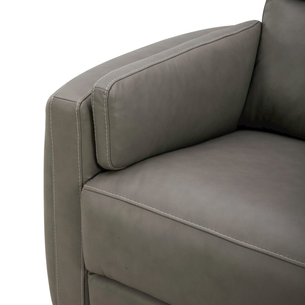 Reilly Triple Power Recliner Living Room Chair - Aline Light Gray Leather