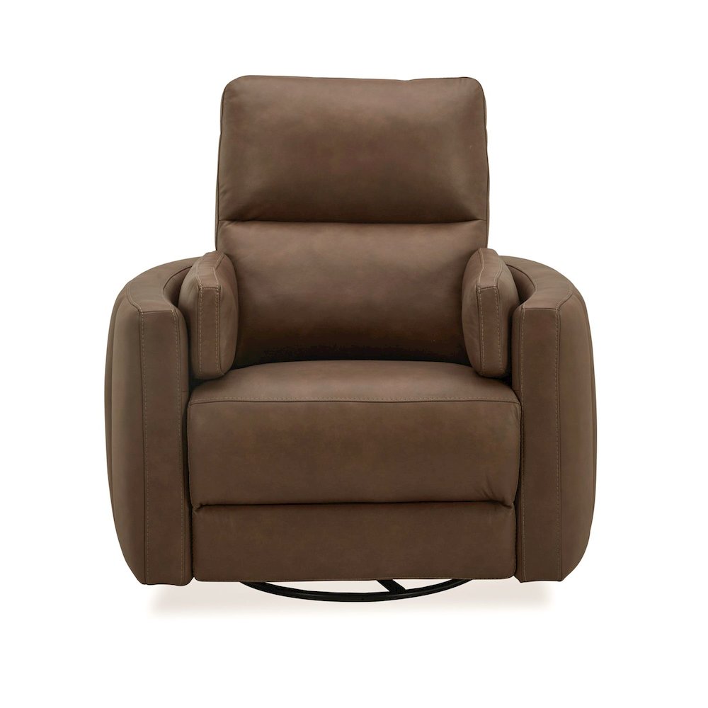 Reilly Triple Power Recliner Living Room Chair - Aline Saddle Brown Leather