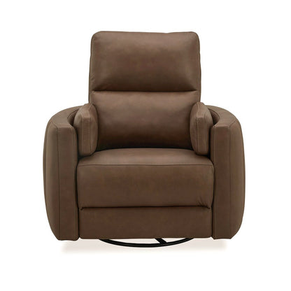 Reilly Triple Power Recliner Living Room Chair - Aline Saddle Brown Leather