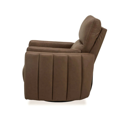 Reilly Triple Power Recliner Living Room Chair - Aline Saddle Brown Leather