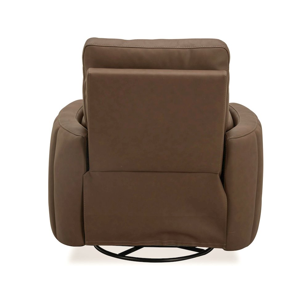 Reilly Triple Power Recliner Living Room Chair - Aline Saddle Brown Leather