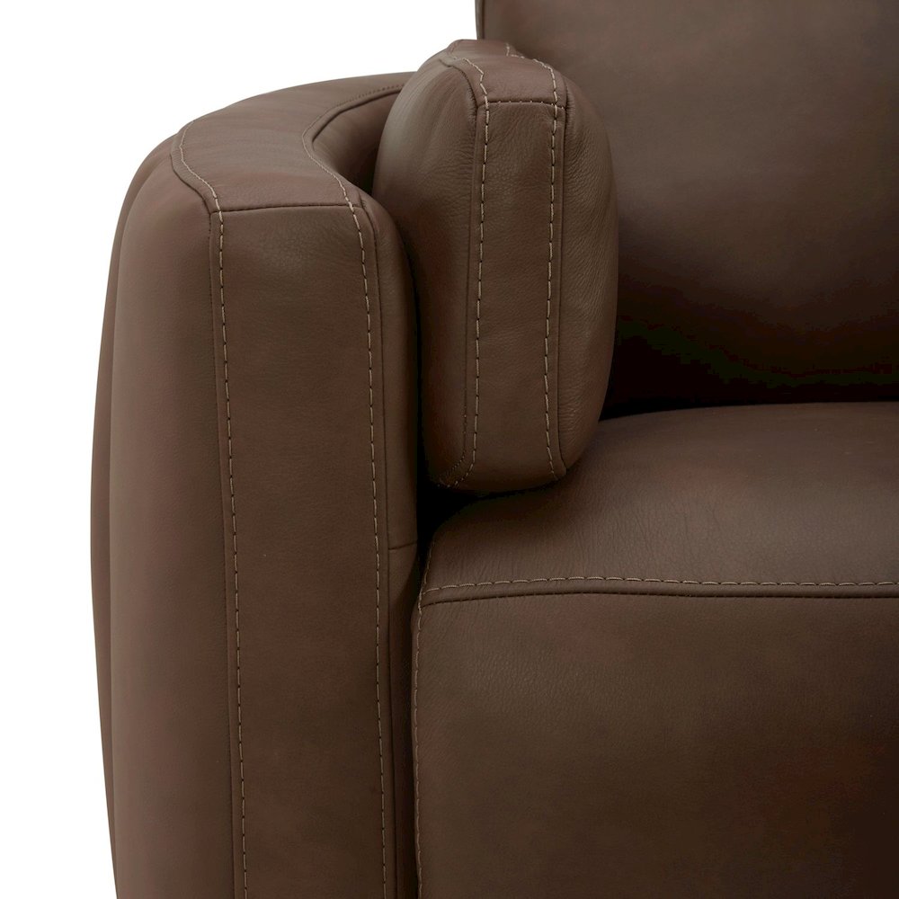 Reilly Triple Power Recliner Living Room Chair - Aline Saddle Brown Leather