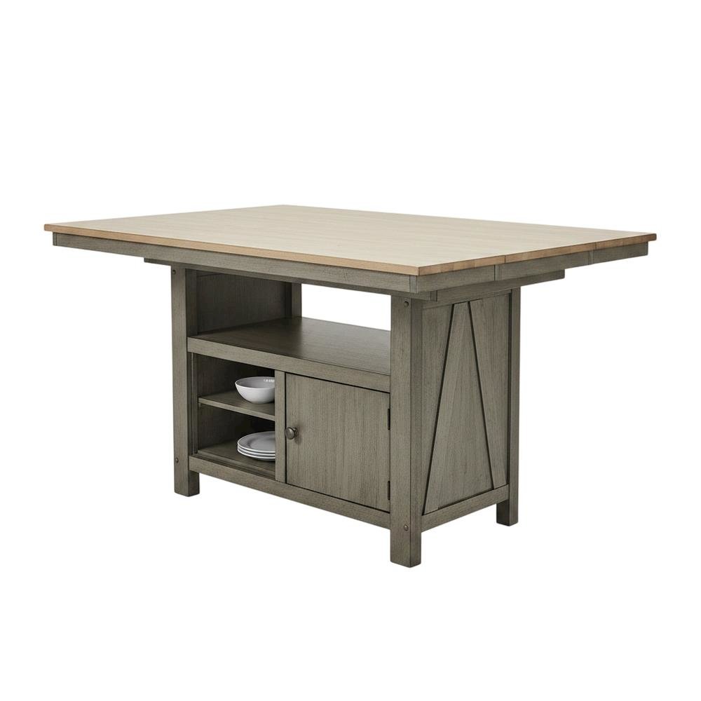 Rustic 7-Piece Dining Table Set in Rubberwood Solids and Veneers