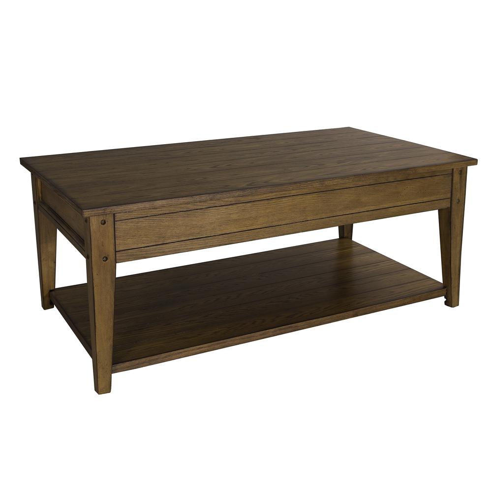 Lake House Lift Top Cocktail Table in Oak