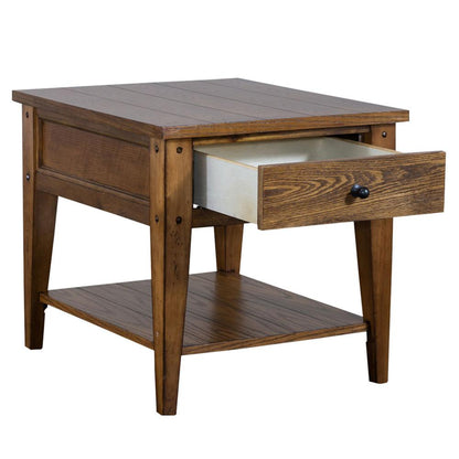 Lake House End Table in Oak