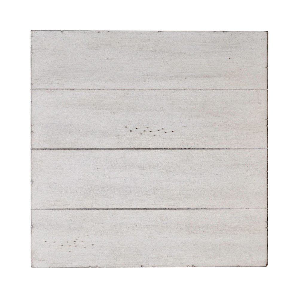 Lake House Chair Side Table - Weathered White Oak Wood Plank Top