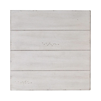 Lake House Chair Side Table - Weathered White Oak Wood Plank Top